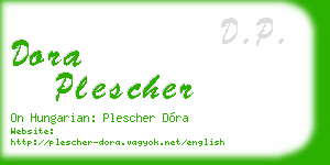 dora plescher business card